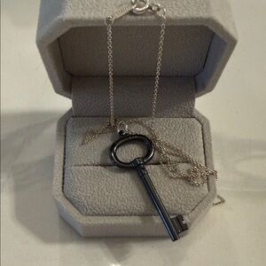 T & Co. Black Titanium Oval Key Pendant